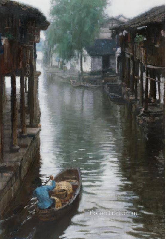 江南の田舎 1984 中国人 チェン・イーフェイ油絵